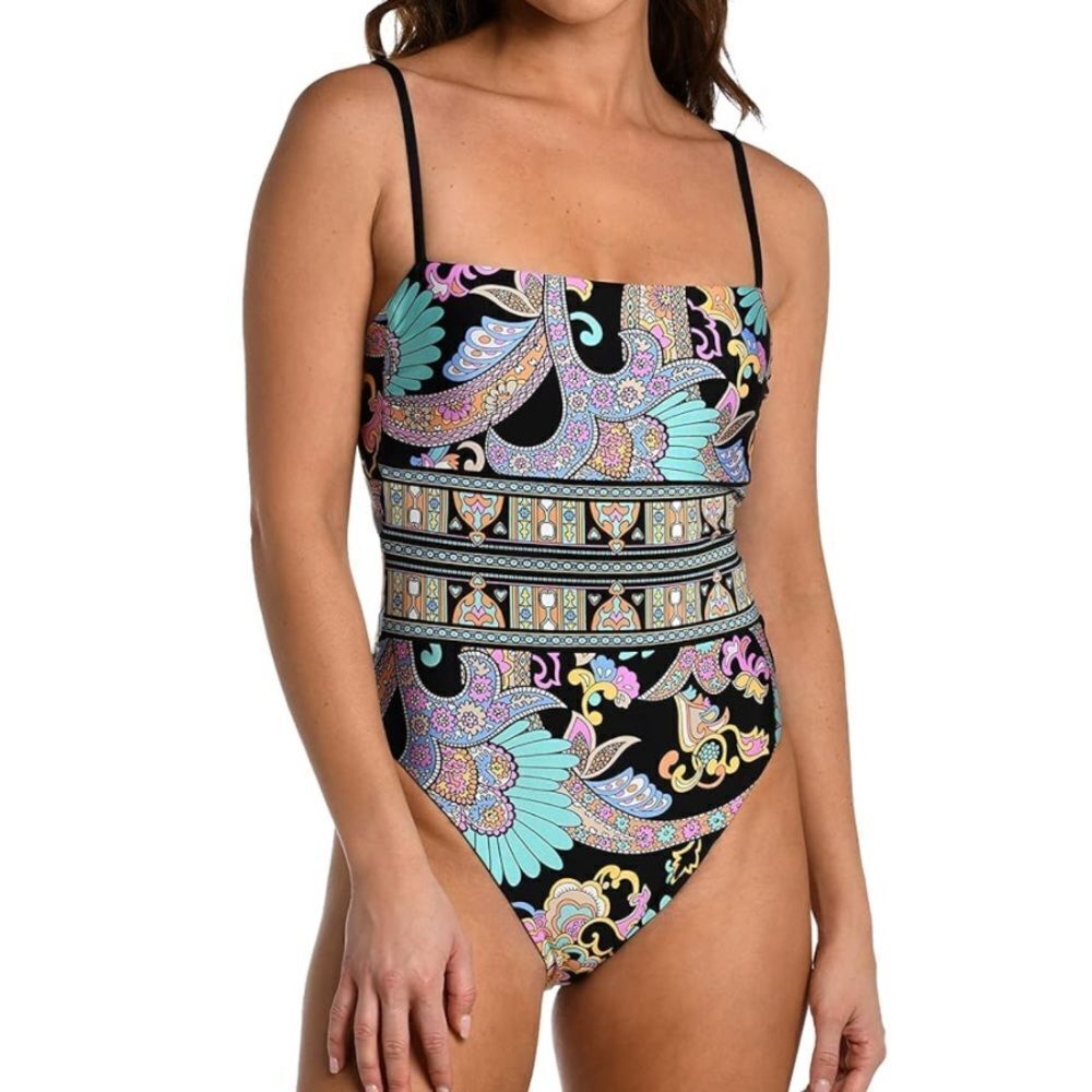 Sunshine 79 Women's Bandeau Mio One Piece Swimsuit paisley